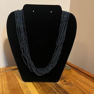 Midnight blue seed necklace
